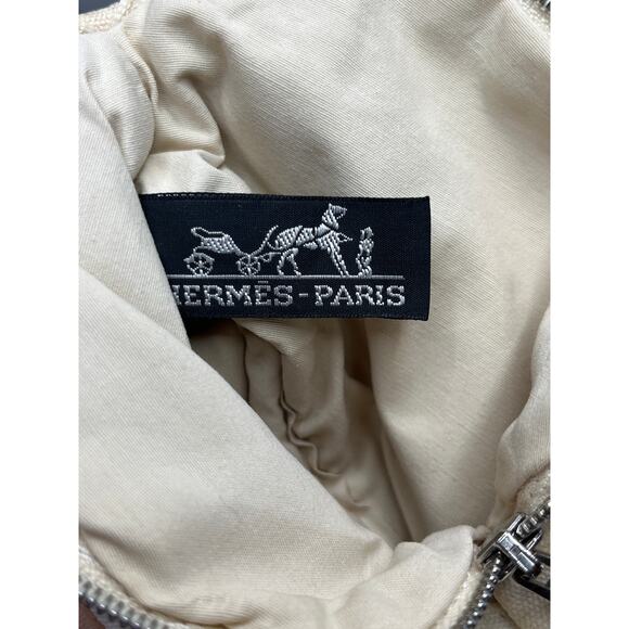 Hermès Bolide Mini Pouch White Canvas Toile H Cosmetic Case Made in France - Picture 4 of 16